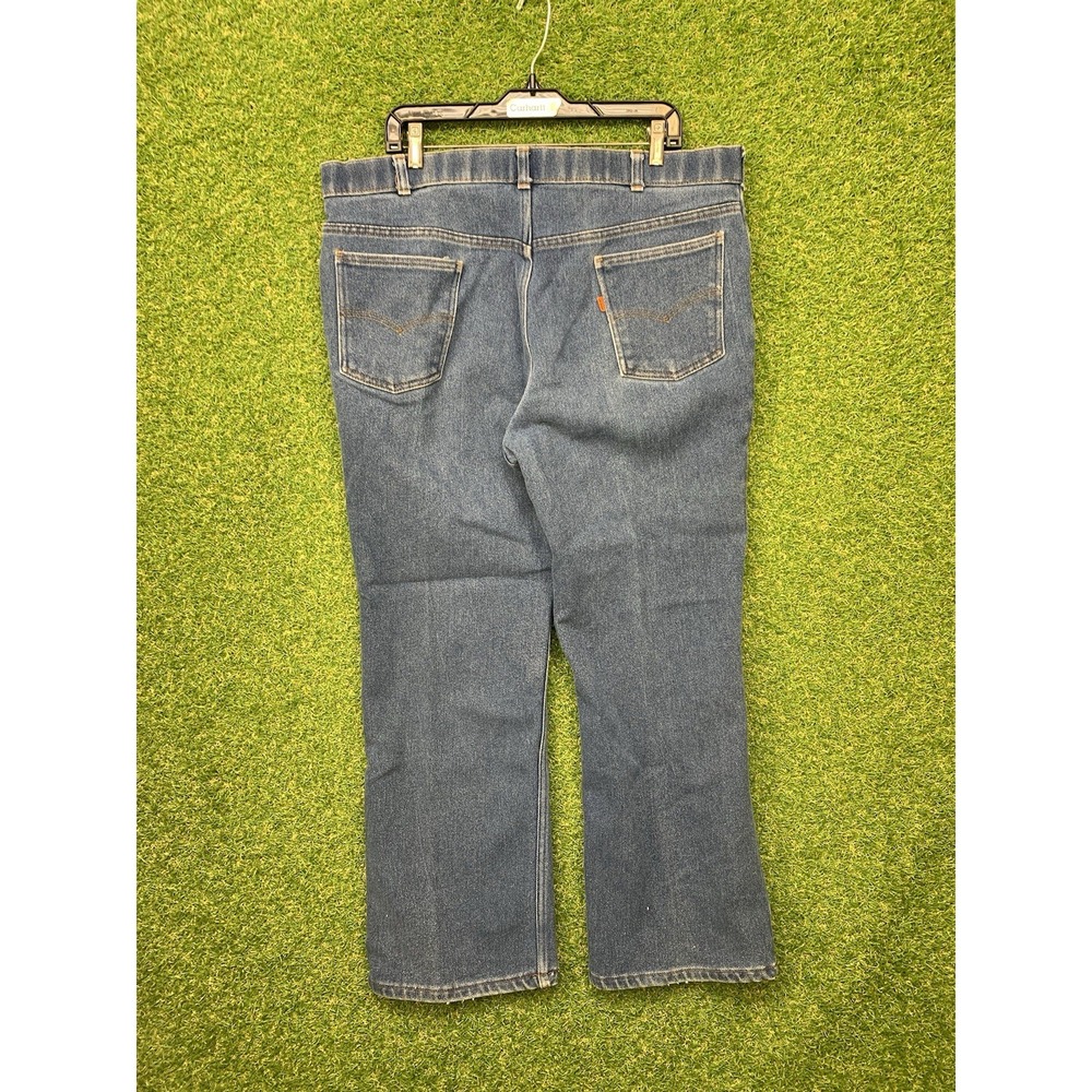 Vintage Skosh Levis Orange Tab Jeans Mens 38 x29 Batwing 90s Dark Wash Action